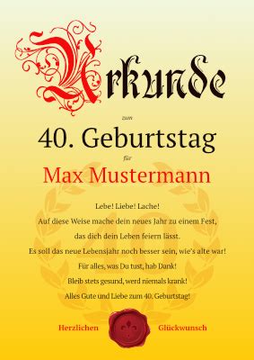 Und feiert nicht sebastian dieses jahr seinen 30. Geburtstagsurkunde 40. Geburtstag (Lebe) | Vorlage, Muster ...