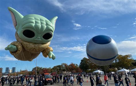 Mandalorians Baby Yoda Becomes A 41 Foot High Parade Balloon