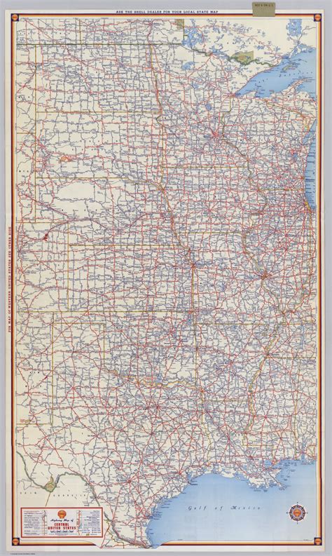 Shell Highway Map Of Central United States David Rumsey