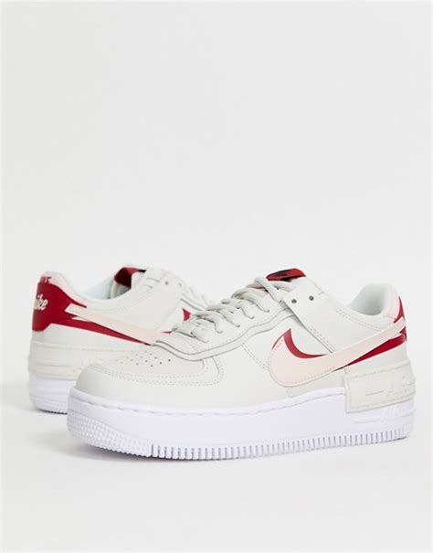 This item is excluded from promo. Nike Air Force 1 Shadow trainers in off white and pink | ASOS