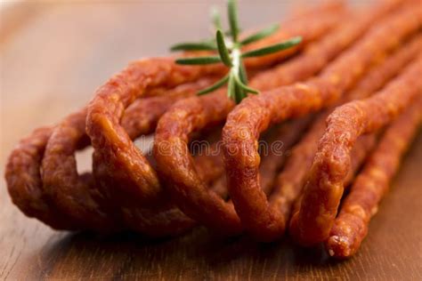 Kabanos Polish Long Thin Dry Sausage Made Of Pork Stock Image Image Of Ingredient Hiking