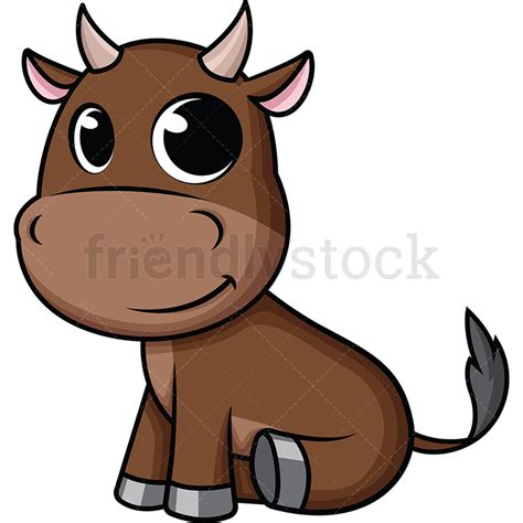 Cute Baby Ox Cartoon Vector Clipart Friendlystock