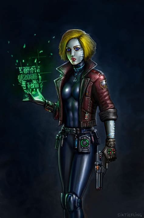 2095 Android Technomancer By Sirtiefling Cyberpunk Character Scifi