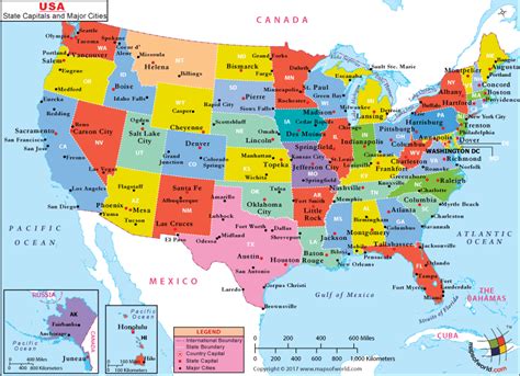 Usa Map With States And Major Cities