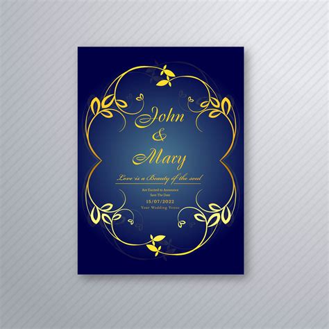 Abstract Stylish Wedding Invitation Card Floral Template Design 249066