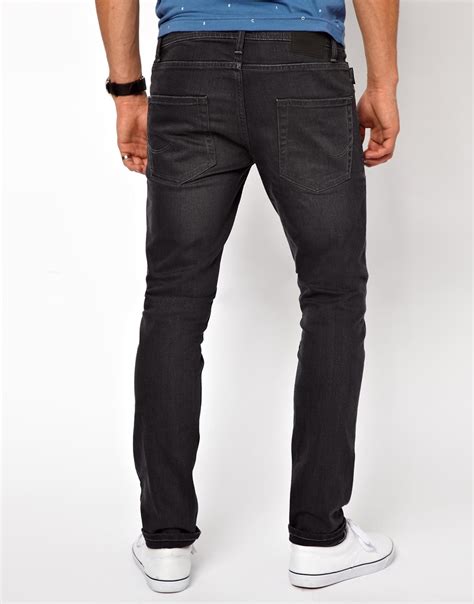 Lyst Asos Jack Jones Ben Orignal Skinny Fit Jeans In Black For Men