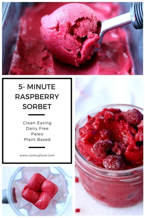 5 Minute Raspberry Sorbet Made In Blender Cook Up Love Recipe