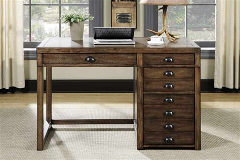 Desk Weathered Taupe Transitional Style Desk Finished In Weathered