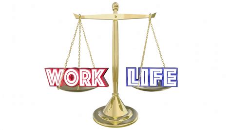 Work Life Balance Scale Free Time Words 3 D Animation