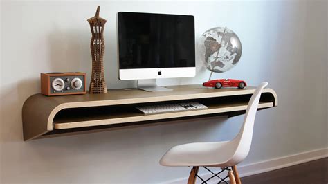 First, a wall mounted floating desk generally doesn't require legs for support, as it finds strength from wall beams. Why wall-mounted desks are perfect for small spaces