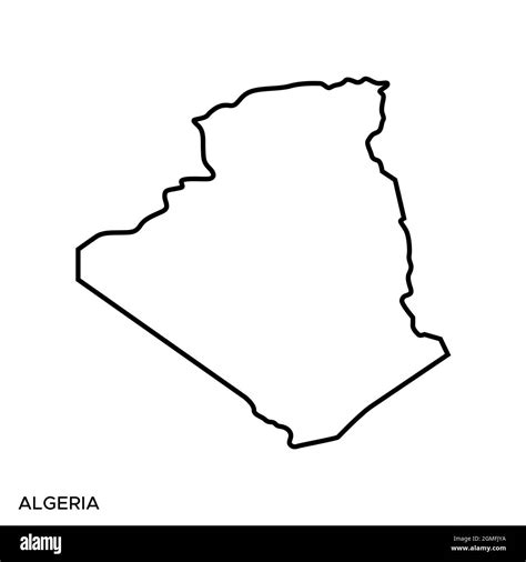 Line Map Of Algeria Vector Stock Illustration Design Template Editable Stroke Vector Eps 10