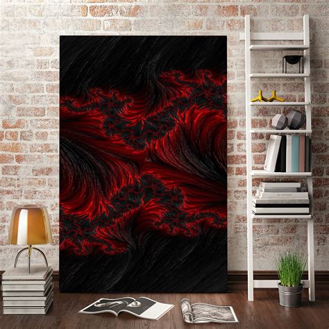 Red Abstract Wall Art Abstract Modern Canvas Wall Art Etsy Uk