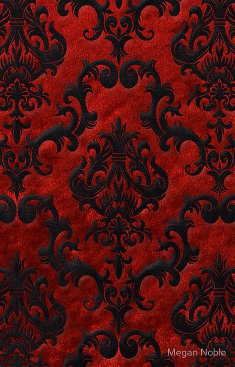 Red Velvet Damask By Megan Noble Gothic Wallpaper