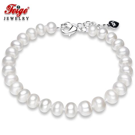 Feige Genuine Mm White Natural Freshwater Pearl Strand Bracelet