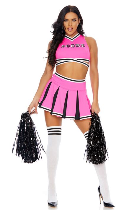 Score Sexy Cheerleader Costume Pink Cheerleader Costume Cheerleader Halloween Costume