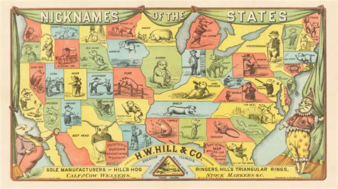 Nicknames Of The States A Porcine Promotional By H W Hill And Co