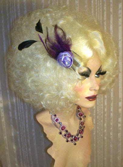 Drag Queen Wig Big Teased Out White Platinum Blonde Finger Waves And