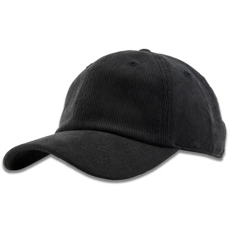 Black Blank Corduroy Classic Adjustable Dad Hat Cap Swag