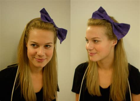 Giant Purple Bow Fabric Headband Sew In Love