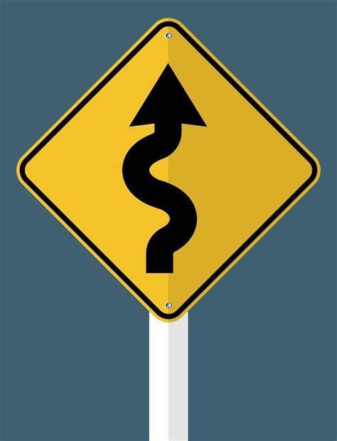 Right Winding Road Sign 2426570 Vector Art At Vecteezy