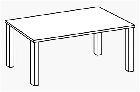 Table Line Art Black White Clipart White Table Hd Png Download