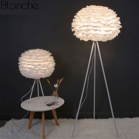 19% off lint lampshade pendant wall lamp light hanging vintage european style home bedroom decor 1 review cod. Modern Feather Floor Lamps for Living Room Tripod Led ...