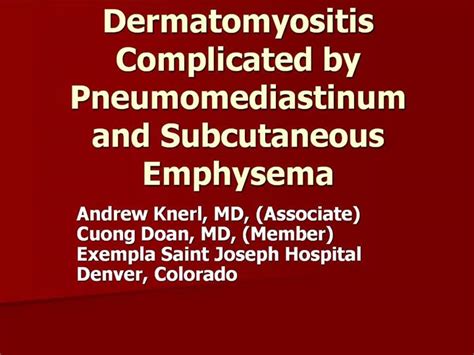 PPT Dermatomyositis Complicated By Pneumomediastinum And Subcutaneous