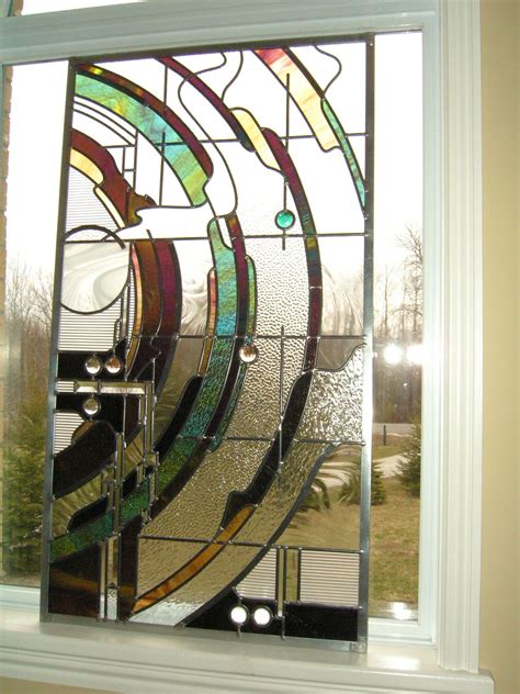 Untitled Abstract Stained Glass Panel By Gary Wilkinson Stained Glass