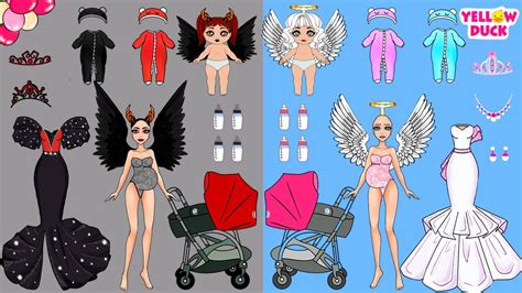 Pregnant Paper Doll Dress Up And Good Vs Bad Style And Newborn Care Paper Craft Diy Youtube