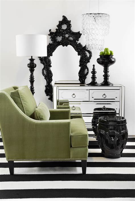 Because i seem to be obsessed let's talk about green colour schemes for the perfect green living room. Black and White with a Splash of Green #interiordesign #green #black #white #blackandwhite ...