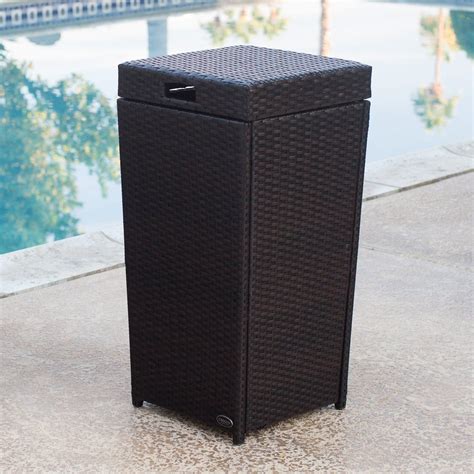 Coral Coast Berea All Weather Wicker Outdoor Trash Can | from hayneedle