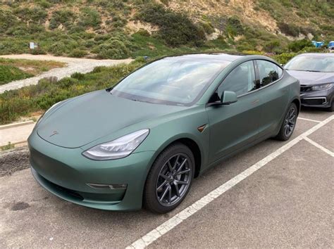 Model 3 Wrapped In Matte Pine Green Tesla Model 3 Wiki