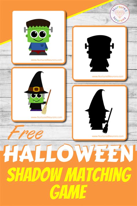 Halloween Shadow Matching Game Spooky Preschool Printable Nurtured