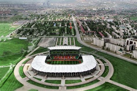 Akhmat Arena In Grozny Russia 30600 Soccer Stadium Sports Arena