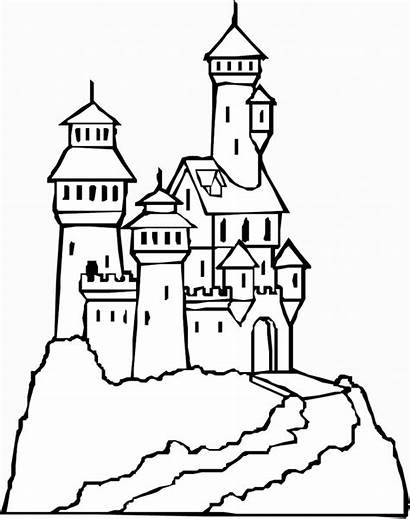 Castle Coloring Hogwarts Pages Designlooter Drawings