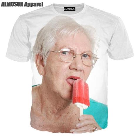 Almosun Old Man Licking A Red Popsicle 3d All Over Print T Shirts Funny
