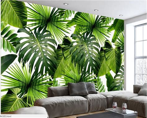 Beibehang Modern Sederhana Hd Wallpaper Segar Hutan Hujan Tanaman Daun