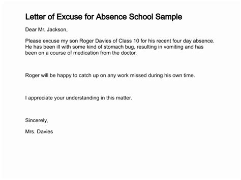40 Absent Letter For School Desalas Template
