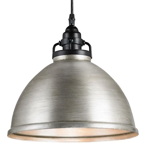 Cala Industrial Loft Brushed Nickel Dome Pendant Kathy Kuo Home