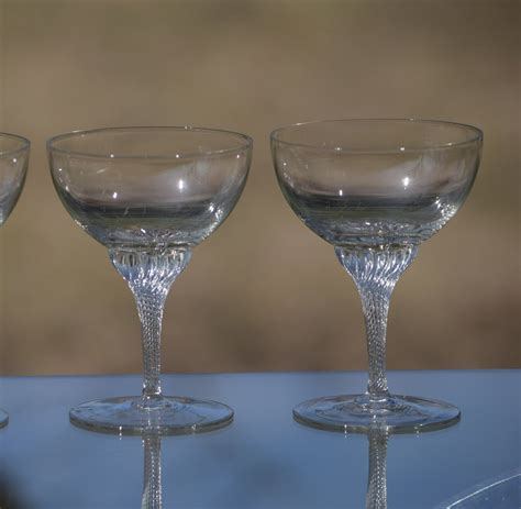 Vintage Crystal Cocktail Glasses Set Of 4 Crystal Cocktail Glasses With Twisted Stem Wedding