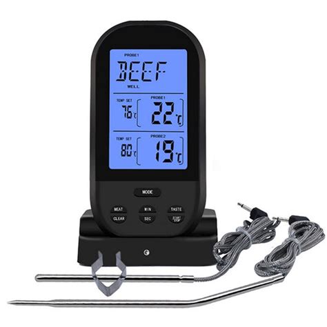 Eaagd Wireless Dual Probe Remote Digital Kitchen Cooking Meat Grill