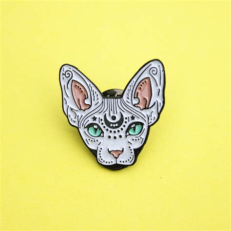 Mystical Sphynx Cat Enamel Pin Cat Pin Badge Lapel Pin Sphynx