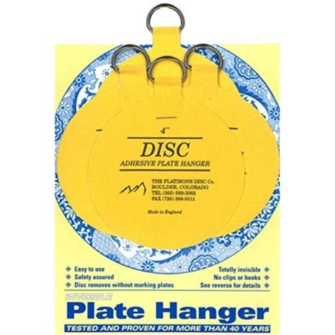 Flatirons Disc Adhesive Large Plate Hanger Set 4 4 Inch Hangers