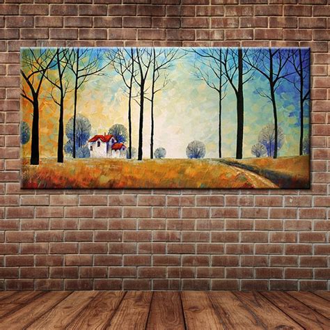 Modern Abstract Landscape Country Side Tree Oil Painting Canvas Art