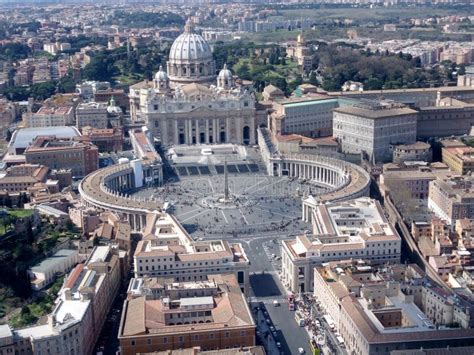 Aerial View Saint Peter Basilica Vatican City Stock Image Image Of