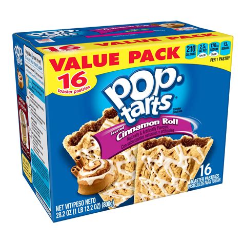 Pop Tarts Breakfast Toaster Pastries Frosted Cinnamon Roll Value Pack 28 2 Oz 16 Ct