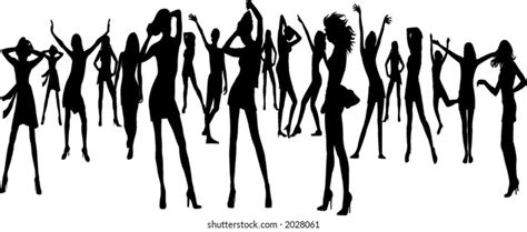 Dancing Girls Silhouette Vector Stock Vector Royalty Free 2028061