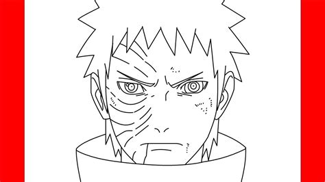 How To Draw Obito Uchiha From Naruto Step By Step Drawing Youtube