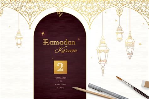 Set Of Pre Made Ramadan Cards Vol2 Creative Postcard Templates