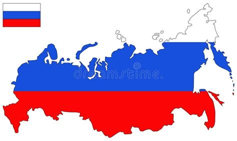 Mapa Y Bandera El País Más Grande De Rusia En El Mundo En Eurasia